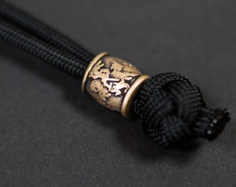 Handmade Brass Bead Vytis, Bead Only or with Paracord Lanyard