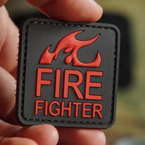 PVC Moralmärke Brandman | Taktisk Utrustning Märke Brandräddning | Krokbaksida