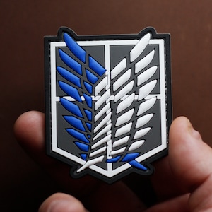 PVC Morale Patch Wings of Freedom | Tactical Gear Anime Patch | Hook Backing