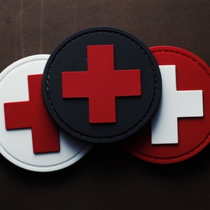 MED-plak voor moraal van pvc | Tactische Medic-kruispatch | Medisch EHBO | Haakrug: