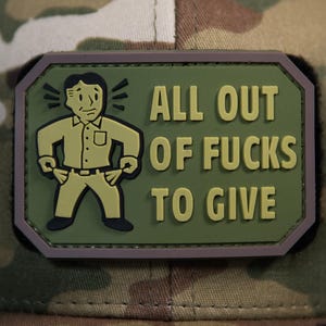 Toppa "All Out of F’s to Give" / Divertente toppa tattica in PVC con velcro