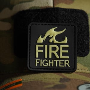 PVC Morale Patch Firefighter | Fire Rescue Tactical Gear Patch | Hook Backing