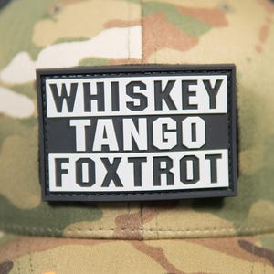 Funny Morale Patch, Whiskey Tango Foxtrot Glow PVC Patch with Hook Backing