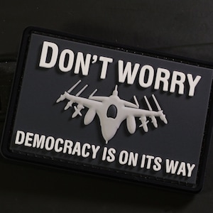 Parche de moral Democracia / Parche accesorio de equipo táctico de PVC / Parte posterior con velcro