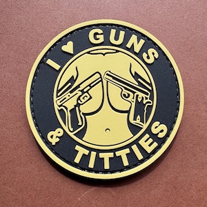 PVC Morale Patch "I Love Guns" | Tactical Gear Accessory Patch | Hook Backing