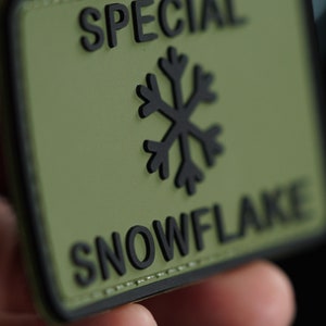 Écusson tactique spécial flocon de neige en PVC pour moral, support à crochets