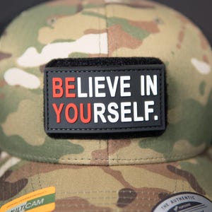 Patch Tático de PVC "Acredite em Si Mesmo" - Fixação com Velcro