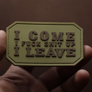 Naszywka morale z PVC | Przychodzę, odchodzę | Naszywka taktyczna | Zapięcie na rzep