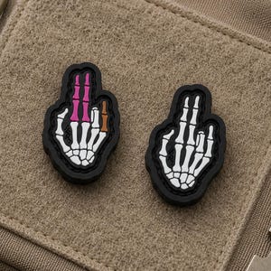 Ensemble de patchs de moral « Main de squelette », mini patchs en PVC avec dos auto-agrippant