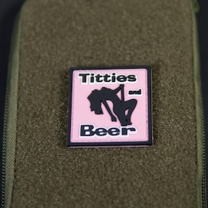 PVC Tactical Morale PatchTitties and Beer  – Hook Backing