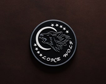 Lone Wolf PVC Tactical Morale Patch – Hook Backing