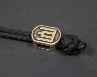 Handmade Brass Bead Columns of Gediminas , Four Hole Paracord Lanyard Bead