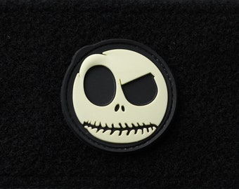 PVC patch tactical morale patch velcro patch Glow in the dark skull