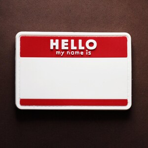 Patch de PVC para moral | Patch "Olá, meu nome é" para escrever | Fixação com velcro