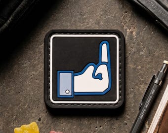 PVC Morale Patch, Funny Dislike Finger Patch with Hook Backing
