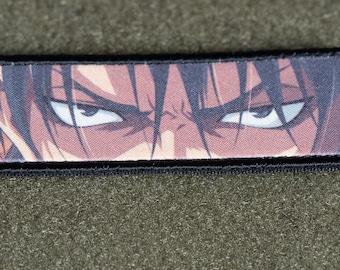 Morale Patch, Anime Eyes Design, Sublimated, Hook Backing