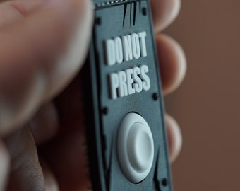 Do Not Press Morale Patch, Funny Button PVC Badge with Hook Backing