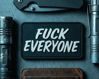 PVC Morale Patch, F Everyone Funny Attitude Patch with Hook Backing