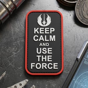 PVC Moral Patch, Keep Calm Sci Fi Patch mit Haken auf der Rückseite