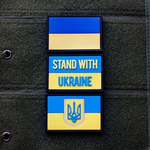 PVC Aufnäher taktisches Kampfmotiv UA, Stand mit Ukraine, UA Wappen