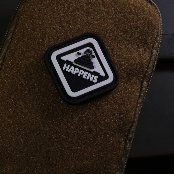 Small PVC Morale Patch | Sh Happens | Tactical Gear Accessory Patch | Hook Backing