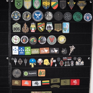 Manta de exhibición de parches tácticos: organizador de pared con parches morales y superficie de bucle