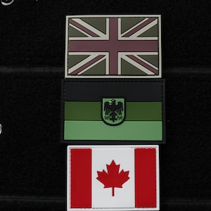 PVC patch tactical morale patch Germany flag, Canada flag, UK flag.