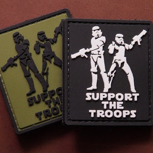 Patch de apoio às tropas | Patch militar tático em PVC com velcro para moral