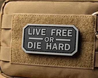 Live Free Morale Patch, PVC Quote Patch with Hook Backing