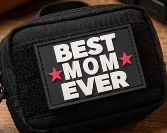 Mom Morale Patch, PVC Gift Badge with Hook Backing