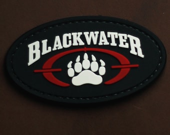 Moraalpatch van PVC | Zwartwater | Accessoirepatch tactische uitrusting | Haakrug: