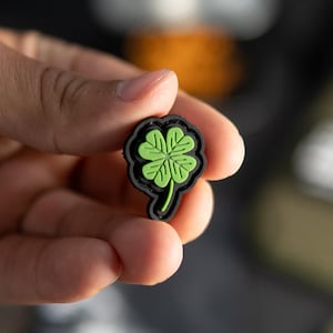 PVC Morale Patch Four Leaf Clover | Lucky Mini Patch with Hook & Loop Backing