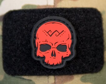 PVC Moral Aufnäher | Taktischer PaganEDC Skull Patch - Klettverschluss auf der Rückseite