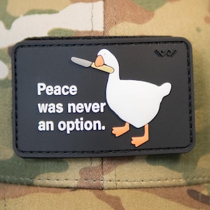 Duck PVC Morale Patch - Peace Was Never an Option | Funny Tactical Hook & Loop Patch