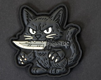 Naszywka morale Cat | Zabawna taktyczna naszywka z PVC z rzepem