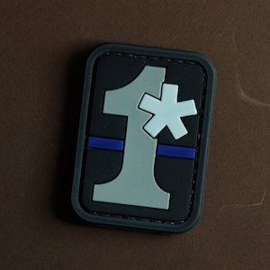 PVC Morale Patch | Number 1 | Small Tactical Gear Patch | Hook Backing