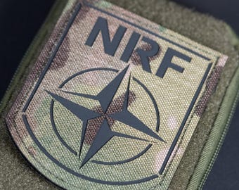 NATO Patch, NRF Response Force, Laser Cut Cordura, Hook Backing