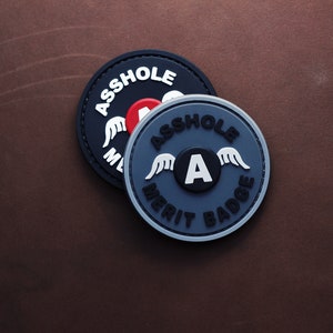 PVC Moral Aufnäher | A-Hole Merit Badge | Taktisches Zubehör Patch | Haken Rückseite