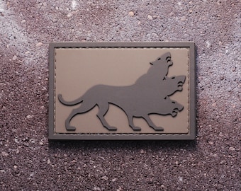 Three Headed Wolf PVC Tactical Morale Patch – Hook Backing