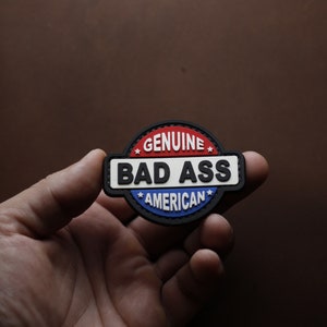 PVC patch tactical morale  patch Bad ass American, meme patch.