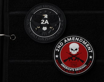 Patch 2e amendement pour moral tactique en PVC – Support à crochets