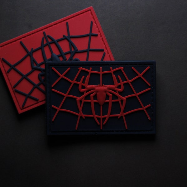 Patch PVC spider man, patch moral tactique, patch velcro, patch auto-agrippant