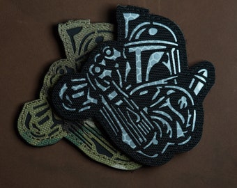 Patch reflecterende patch, boba fett, lasergesneden tactische moraalhaakrug