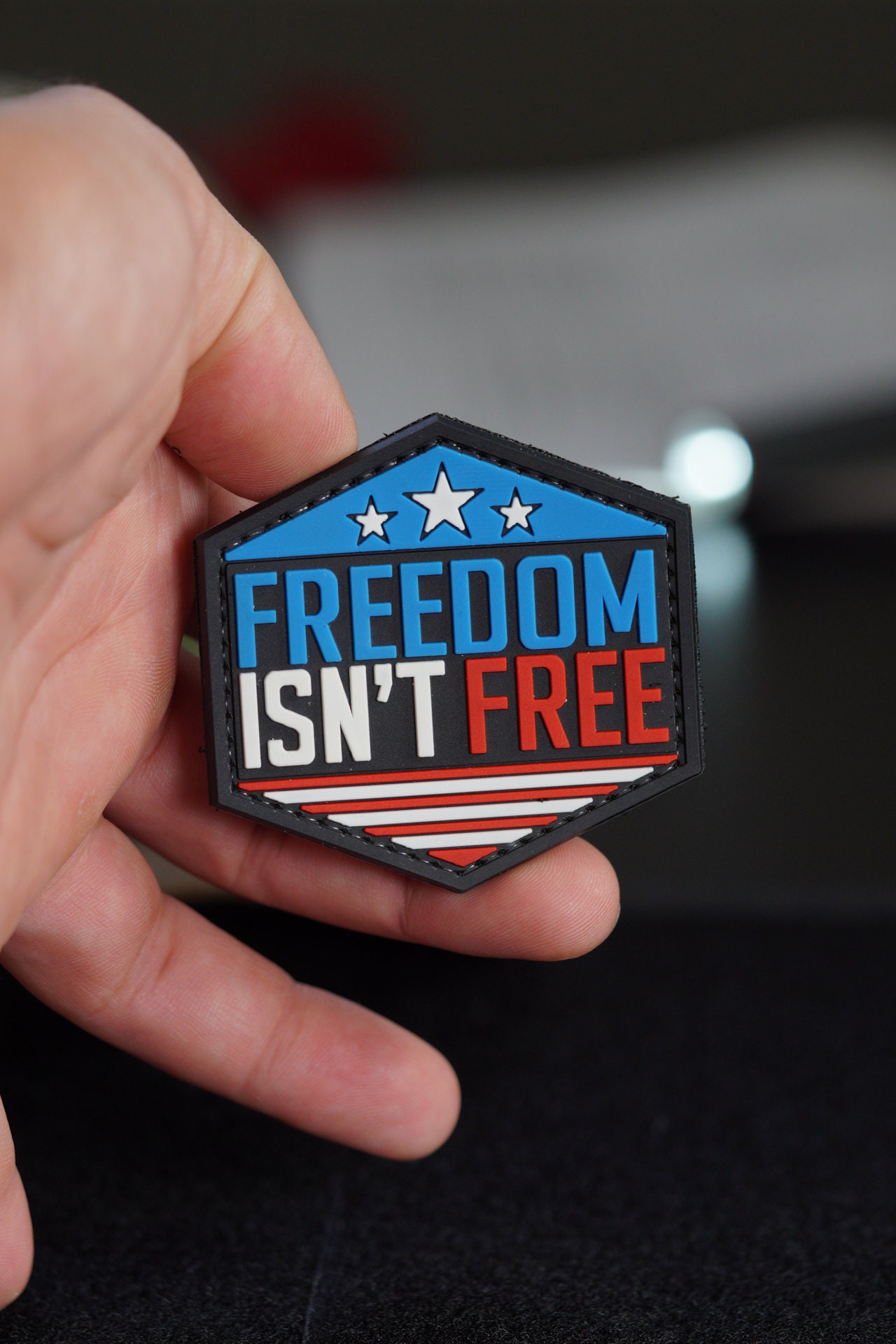 NEO Tactical 'Freedom Is Not Free' PVC Morale Patch – 3" Hook Back, FDE (Flat Dark Earth)