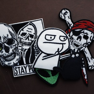 Woven, embroidered patch tactical morale patch, IRON ON PATCH, skull patch, cat patch, meme patch