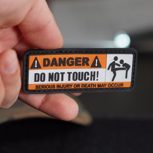 PVC tactical morale patch Danger, Do not touch, hook and loop patch