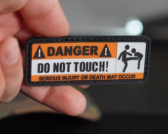 PVC tactical morale patch Danger, Do not touch, hook and loop patch