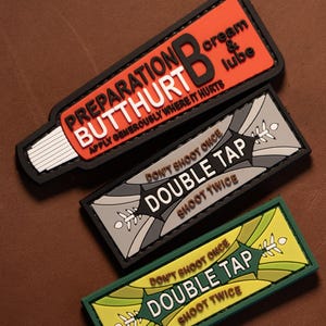PVC patch tactical morale patch butt hurt, double tap patch, butthurt