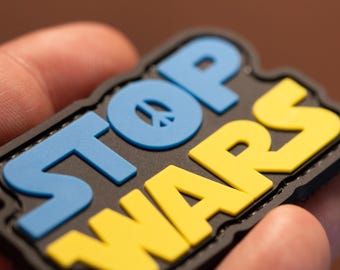 Parche táctico de PVC "STOP WARS" – Cierre de velcro