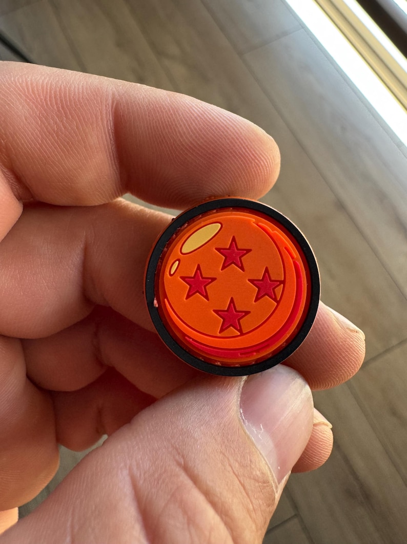 Four Star Ball Morale Patch, Orange Mini PVC Patch with Hook Backing image 6